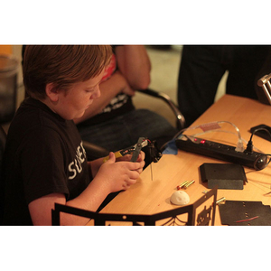 Kids are encouraged to use Power Tools at Makerspace